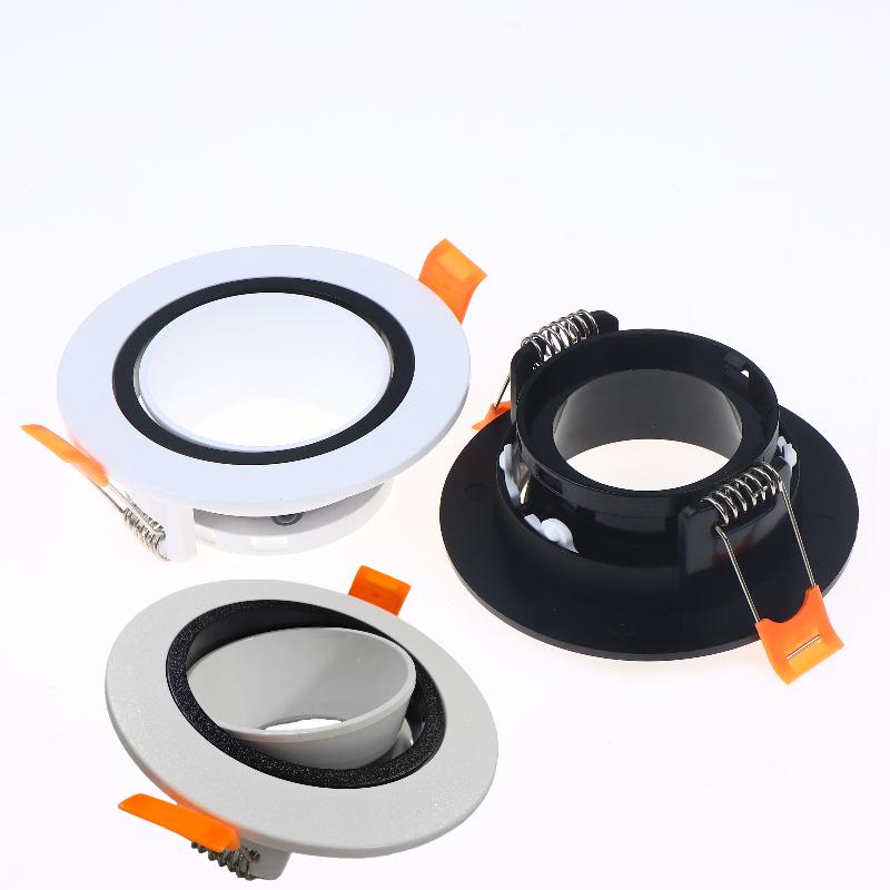 1Pcs White Black Round Light Kit Gu10 Base Lamp Holder Adjustable Ceiling Spotlight Shell Accessories