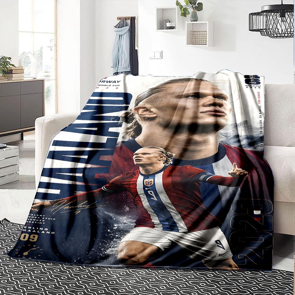 1pc Haaland9 Blanket, Gift, for Men and Women, Soft Blanket, Good for Sofa Bed Couch Travel, Lightweight Flannel Blanket