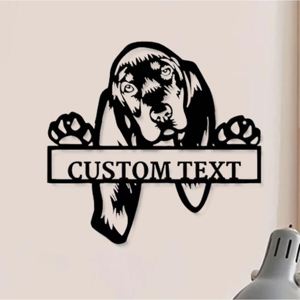 Tailored Metal Sign Black Tan Coonhound Dog Lovers Wall Art Decor