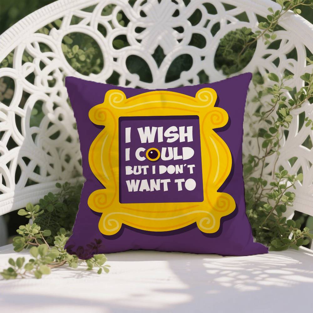 Klassische TV-Shows Friends-Berühmter Kissenbezug Milbenabweisender Kissenbezug Verdeckter Reißverschluss Seidiger Kurzplüsch Sofakissenbezug