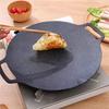 BBQ Backblech Antihaft-Gusseisen-Backblech Holzgriff Backblech Campingkocher Outdoor-Kochen Tragbares Backblech