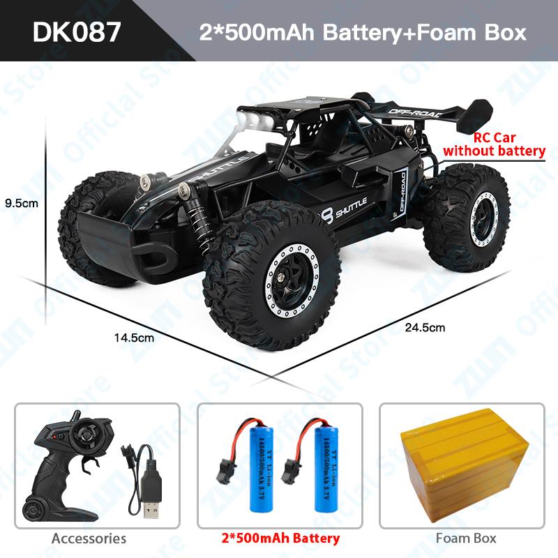 ZWN 1:16 2.4Gh Model RC Car With LED Lights 2WD Off-road Remote Control Climbing Vehicle Outdoor Cars Toys for Boys Girls Gifts