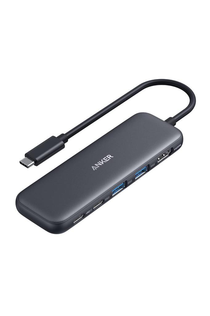 Anker 332 Hub with 100W USB PD 4K HDMI 5Gbps Data and Ports USB-C (5-in-1) Support, Port, High-Speed Transfer, USB-C/USB-A