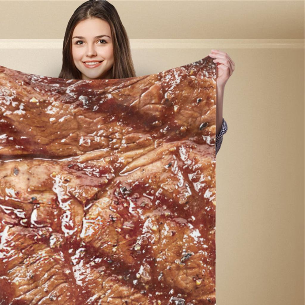 Throw Blanket Clear Food Photo Printed Soft Polyester Skin Friendly Funny for Home Sleeping Office