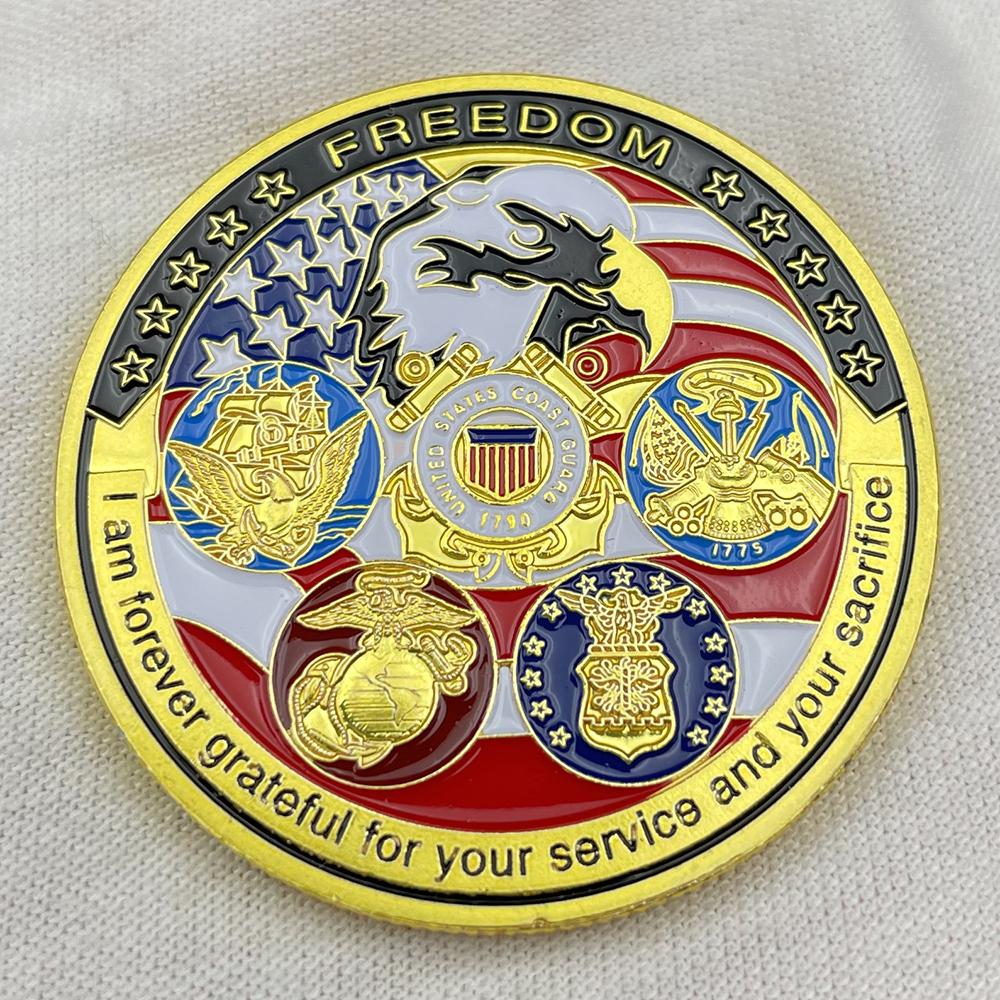 America Gold Challenge Coin Eagle Pattern Freedom Commemorative Medal The United States Souvenir