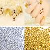 50g 1mm Charm Beads Nail Art Decoration Studs Micro Ball Steel Caviar Metal Ball Gold Silver