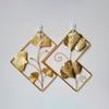1pc Monstera Leaf Gold Metal Leaf Luxury Iron Ginkgo Leaves Irregular Wall Hanging Ornaments Home Decoration Palm Maple Pendant