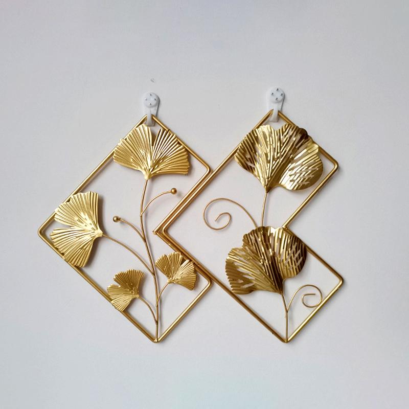 1pc Monstera Leaf Gold Metal Leaf Luxury Iron Ginkgo Leaves Irregular Wall Hanging Ornaments Home Decoration Palm Maple Pendant