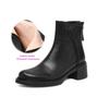 Krazing Pot Cow Skin Round Toe Thick Heels Chelsea Boots Size 42 Back Zip Women Keep Warm Ankle Boots