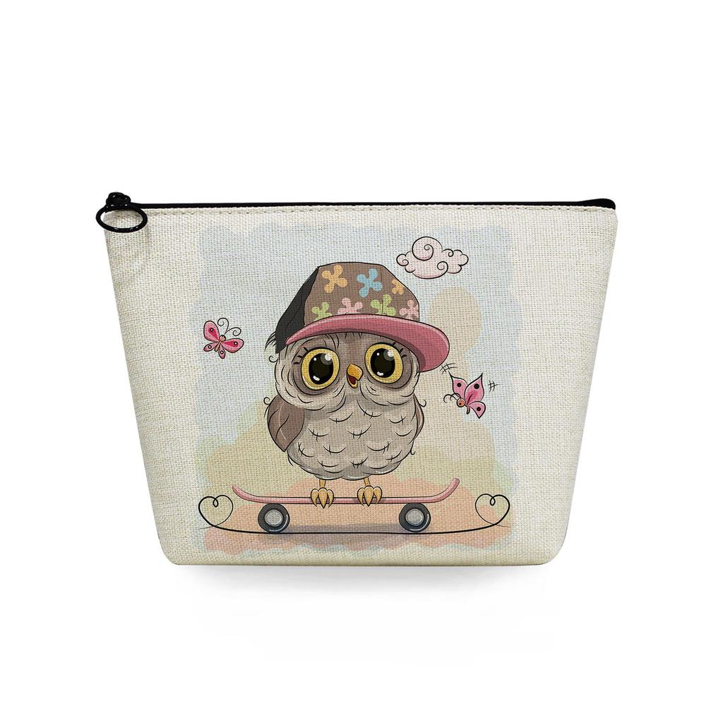 Women Owl Print Cosmetic Bag Toiletries Organize Travel Storage Case 6714