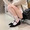 Women's Spring and Autumn 2025 Slope Heel Shoes Fashion Pointed Shallow Mouth Casual Single Shoes Trendy Versatile Flat Shoes
