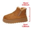 Plus Size Women's Thick Sole Winter Snow Boots - Fur-Lined, Low Cut, Warm Velvet Style