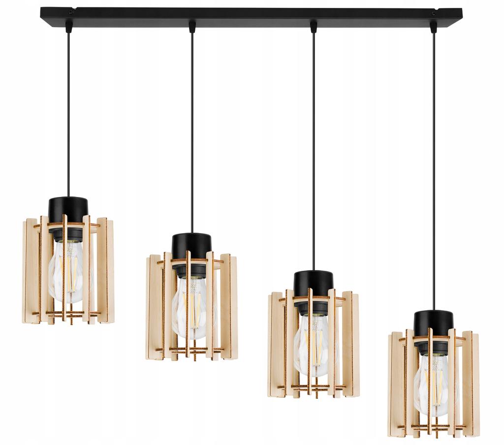 Hanging Lamp, Ceiling Chandelier, Wooden, Led Lampshade