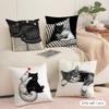 Couple Cats Cushion Cover Soft Short Plush Pillow Cover Smooth Cozy Texture Aesthetic Cushion Case Home Decor
