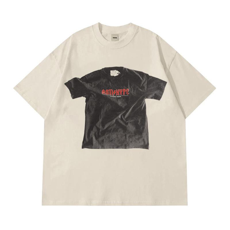 Men TShirt Graphic Cotton Korean Oversized Vintage Harajuku Short Sleeve Tops Tees Aesthetic Y2k Streetwear Clothing