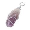 Stone Necklace Pendant Iron Wire Wrapped Nature Point Gemstone Jewelry for
