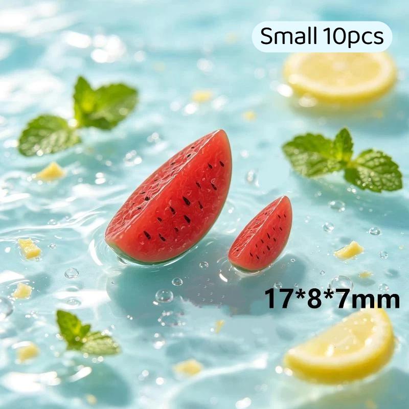 Miniature Resin Sliced Fruit Models 10Pcs Realistic Food Props for Dollhouse DIY Craft Micro Landscape
