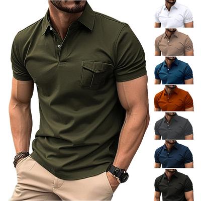 Tricou polo pentru bărbați cu buzunare, tricou polo sport pentru bărbați, tricou polo cu mânecă scurtă și rever la modă, hanorac
