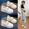 Thick-soled inner height increase, one pedal small white shoes, women's summer 2025 spring and autumn new casual white loafers, single shoes