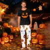 Family Matching Halloween Printed Loungewear Set Short Sleeve Top and Pants for Couples and Kids
