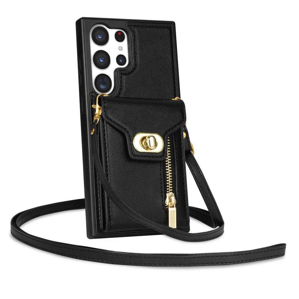 Zipper Crossbody Cards Solt Leather Wallet Case For Samsung Galaxy Z Flip 5 4 3 S23 Ultra S22 Plus S20 S21 FE A54 A53 A13 A04 A52S 5G Cover