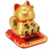 Solar Powered Waving Cat Wealth Welcoming Solar Cute Happy Lucky Cat Fortune Cat Statue Ornament for Home Car Decor