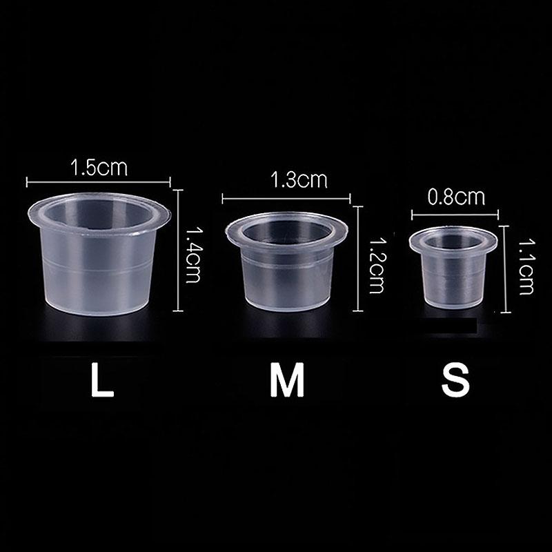 100pc S/M/L Plastic Disposable Microblading Tattoo Ink Cups Tattoo Permanent Makeup Pigment Clear Holder Container Accessory