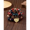 Multi-layer wooden bead beaded bracelet women's elastic rope bracelet