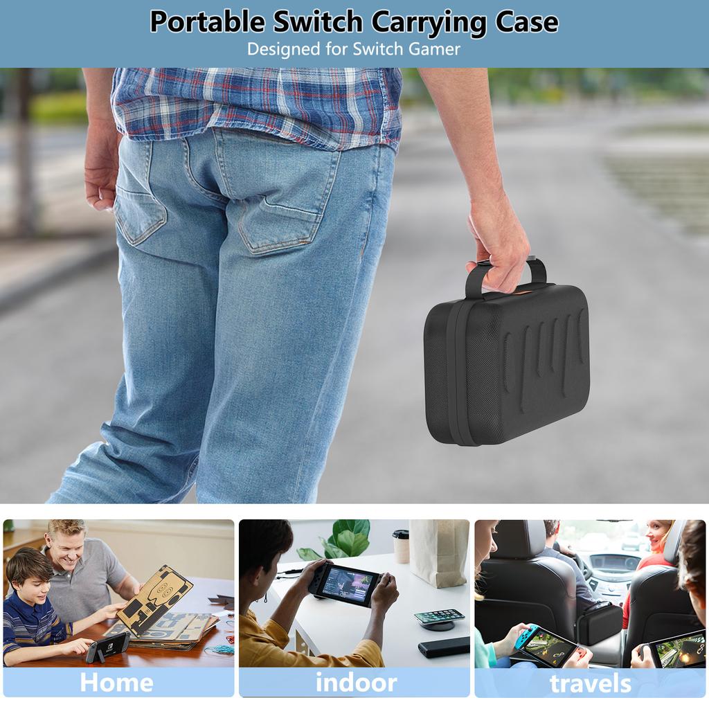 Foe Switch 2 Case, with 24 Games Cartridges Protective Hard Shell Travel Carrying Case Pouch for Console & Accessories Wii Case