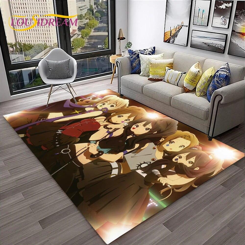 Cute Lolita K-ON Kawaii Girls Cartoon Carpet Rug for Home Living Room Bedroom Sofa Doormat Decor,kid Area Rug Non-slip Floor Mat