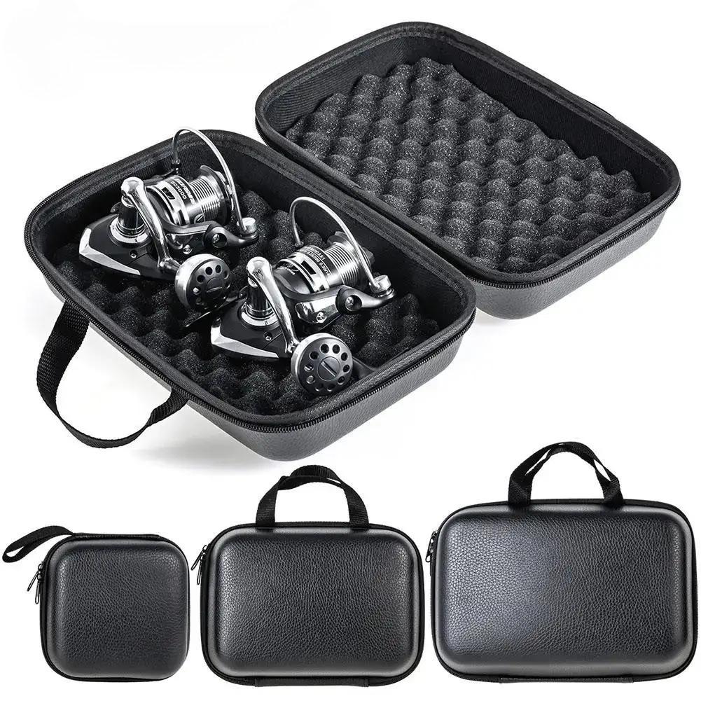 Shockproof Fishing Reel Bag with Foam Padding and Portable Handles