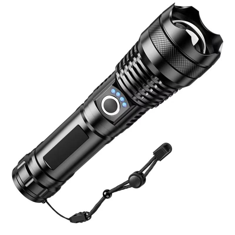 Most Powerful XHP50 LED Flashlight 18650 Rechargeable USB Torch Light Flashlights High Power Long Range Tactical Lantern