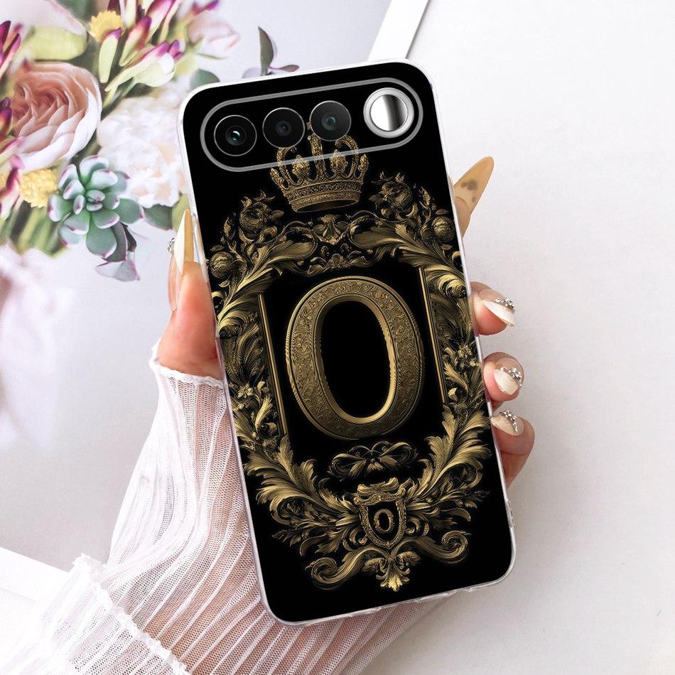 For Realme 16 RMX5171 2026 Royal Crown Initial Letter Couple Phone Case For Realme 16 5G Soft Silicone TPU Covers Bumpers
