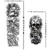 1 Sheet Black Skull God Wolf Eagle Temporary Tattoos For Men Women Full Arm Sleeve Tattoo Sticker Realistic Fake Tiger Lion Ship
