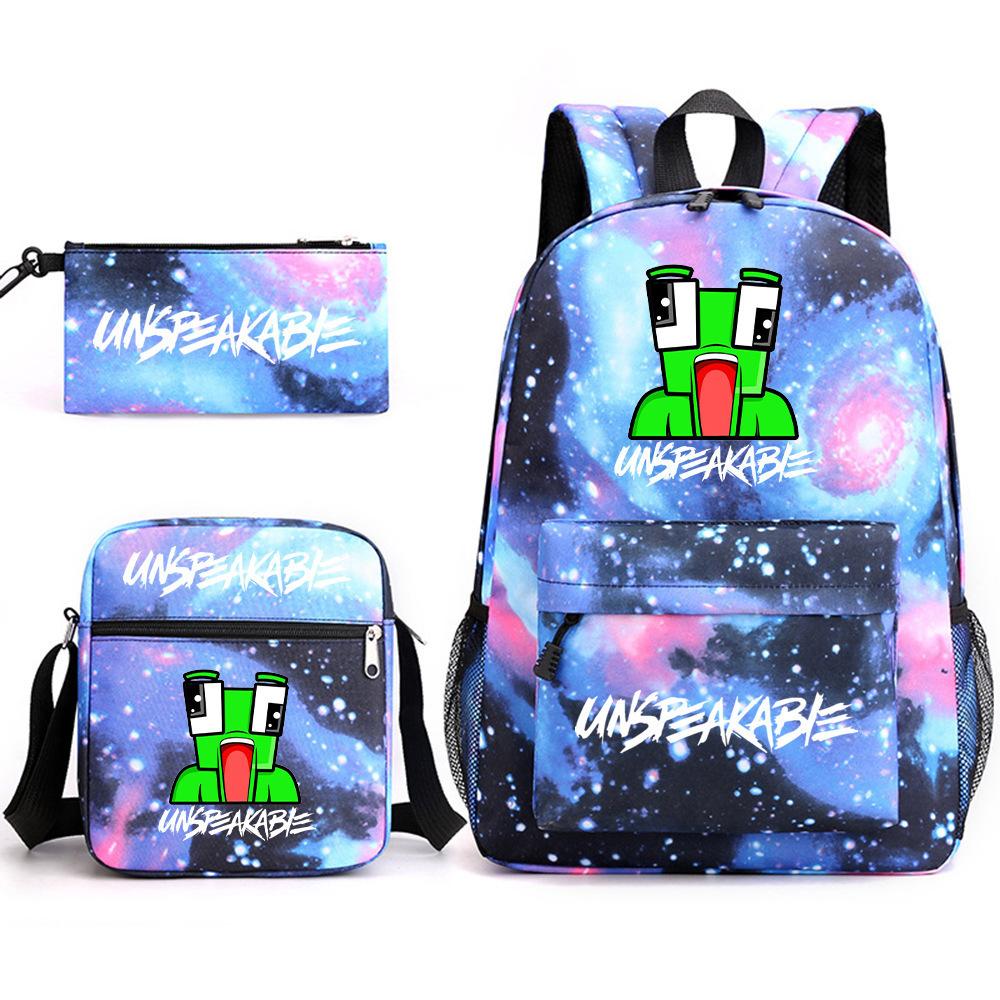 Unspeakable School Bag Fashion Male And Female Student Backpack Casual Crossbody Bag Cartoon Printed Backpack