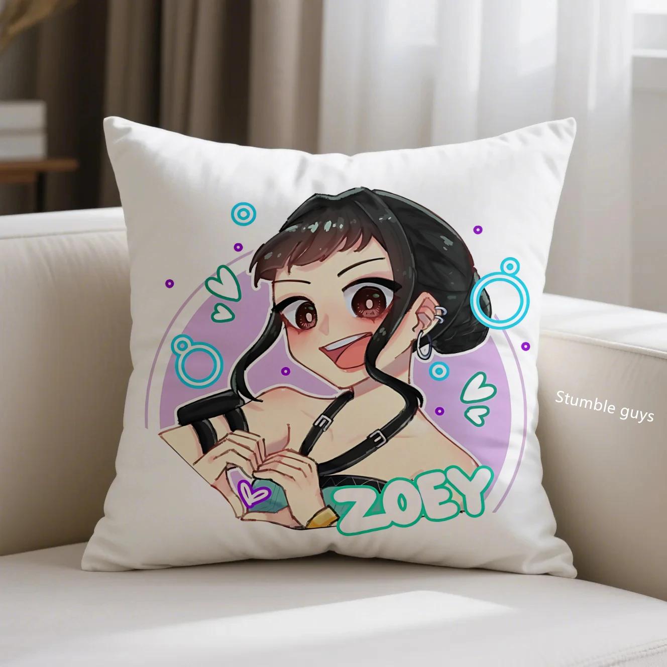

Demon Hunters Anime Cushion Cover Kpop Sofa Pillowcase Home 18x18Inch