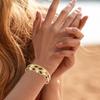 Fashion Magazine Style Stainless Steel Open Bracelet Hollow Dropping Oil Jewelry Accessory New Arrival