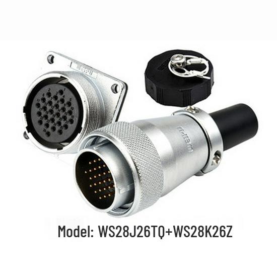 Weipu WS28 23-Pin Aviation Plug Connector, Male-Female Threaded, 479-Hole, 10P12, 16-Pin, 20/26-Pin