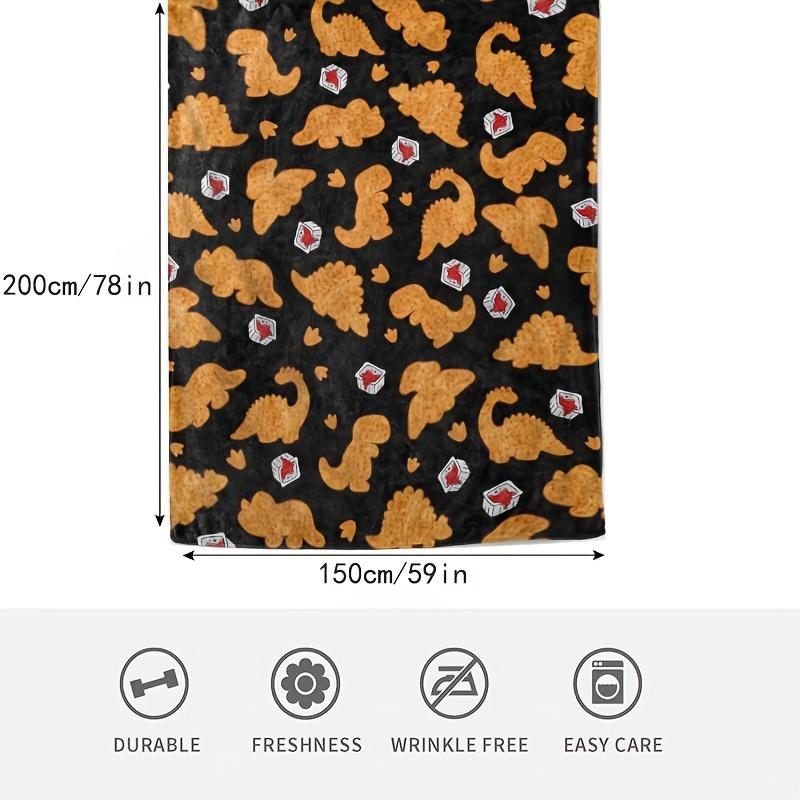 Comfortable Dinosaur Chicken Cut-Out Fur Rug - Soft all-season fleece sofa blanket, suitable for offices and camping