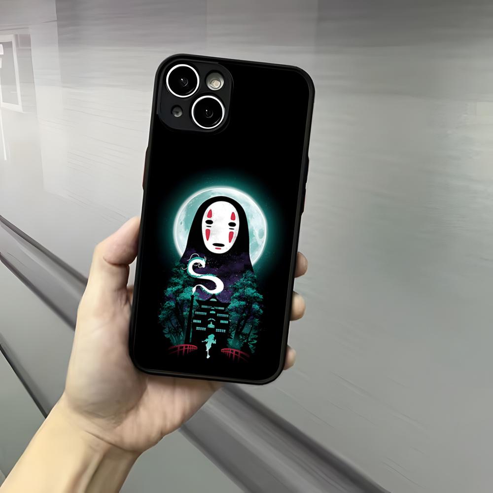 Cartoon H-Hayao M-Miyazaki Phone Case For Iphone 17 16 15 14 13 12 Pro Max Xr Air Plus Skin Feel Black Hard Shell Cover