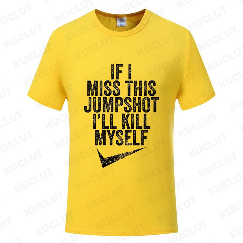 Lustig Wenn ich diesen Jumpshot verfehle, bringe ich mich um T-Shirt Grafik Streetwear Kurzarm Geburtstagsgeschenke Sommermode Herren T-Shirt