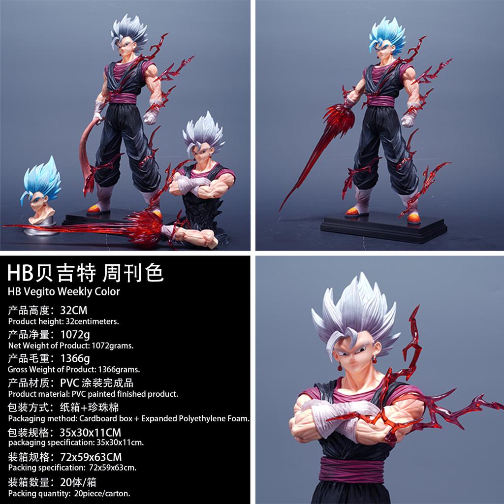 Dragon Ball Z HB Vegito GK Collectible Figure Super Saiyan Anime Desktop Model Gift for Boys Vegetto Bejitto Fusion Large 30cm