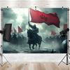 Tapiz de Caballero Medieval con Bandera Perfecto para Añadir Estilo Histórico y Dramático a la Decoración de Cualquier Habitación Ideal para Uso Doméstico