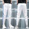 Calças masculinas plus size casuais de perna reta calças justas elásticas calças casuais calças de moletom