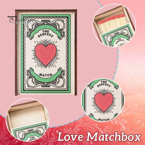 Personalized Monogrammed Matchbox Compact Design Portable Wooden Matchbox Anniversary Wedding Supplies