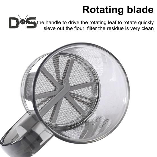 Síto na mouku jednou rukou lis Jemné síto na mouku Kuchyňský nástroj na pečení koláčů Cukr Kakaový prášek Koření