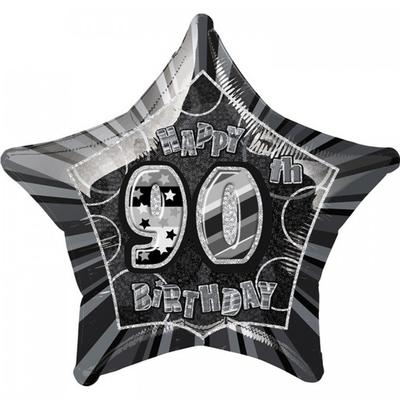 Unique Party Balão de alumínio estrela de feliz aniversário de 90 anos