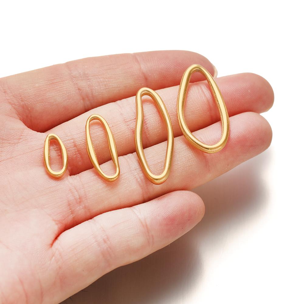 5pcs Stainless Steel Irregular Oval Charms Pendant for DIY Jewelry Findings Earrings Making Necklace Connector Bracelet Supplies