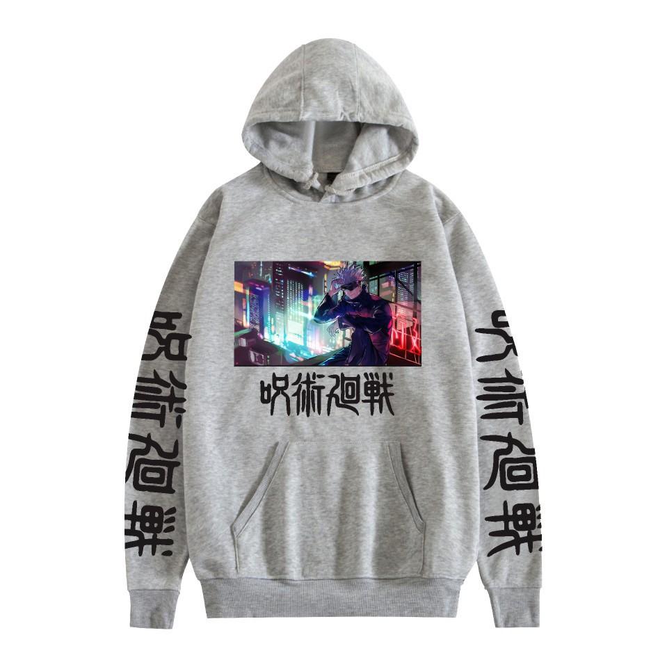 Men Women's Fleece Hooded Jujutsu Kaisen Anime Printed Spring Autumn Pullover Sweatshirt Fashion Hoodie Casual Hip Hop New Men Tracksuit Streetwear