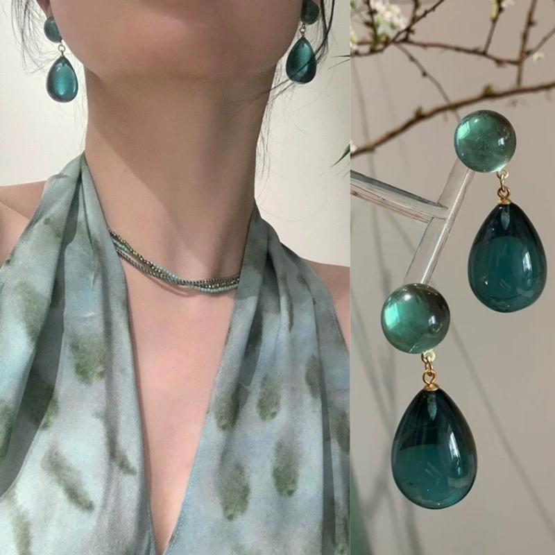 

Retro Water Drop Earrings Women S Sea Green Geometric Originality Elegant Unique Design Earrings Charm Jewelry Gift